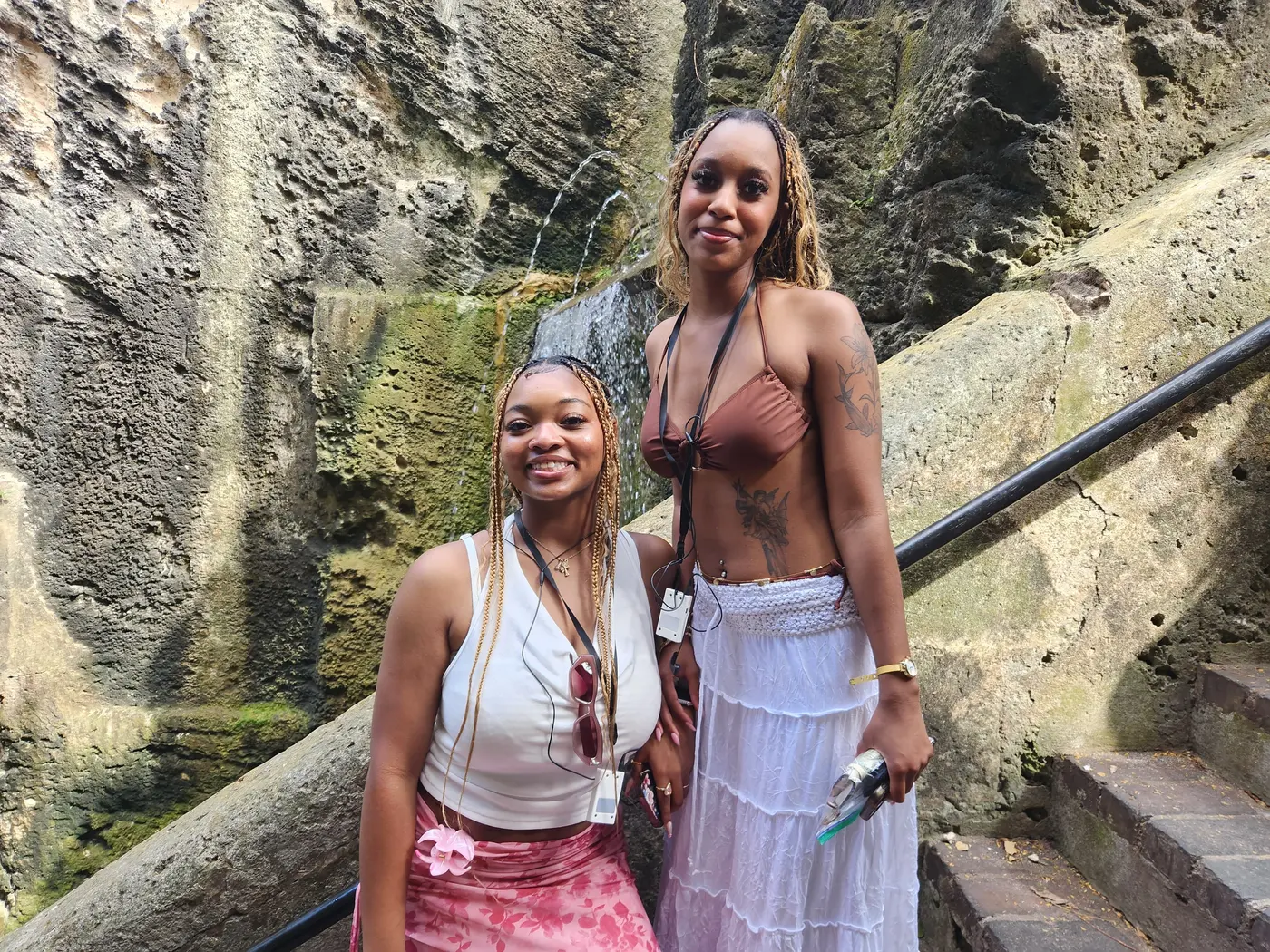 Two friends at the cave rocks