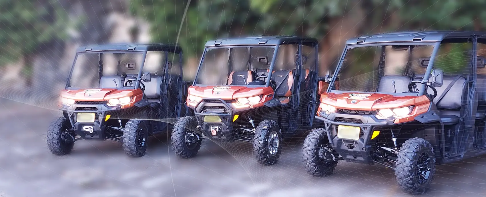 Three Bowcar Can-Am buggies side by side