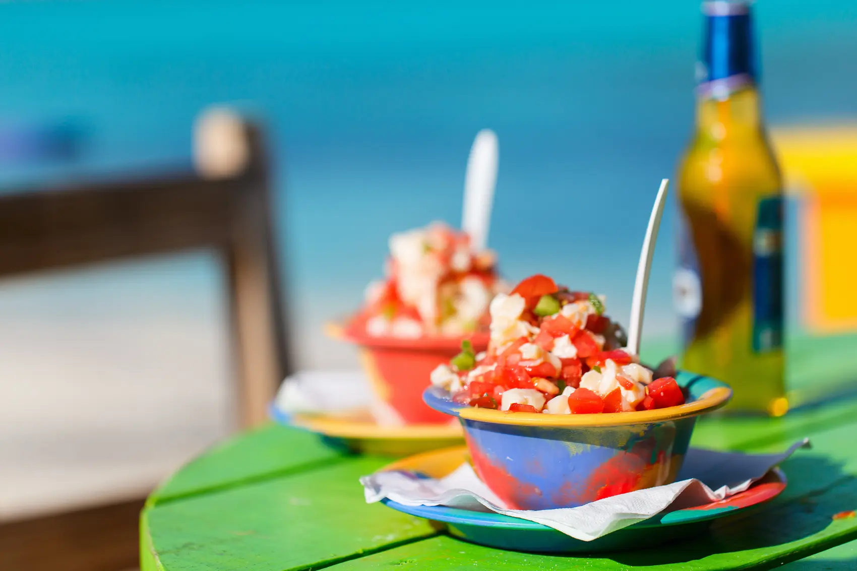 A bowl of fresh conch salad