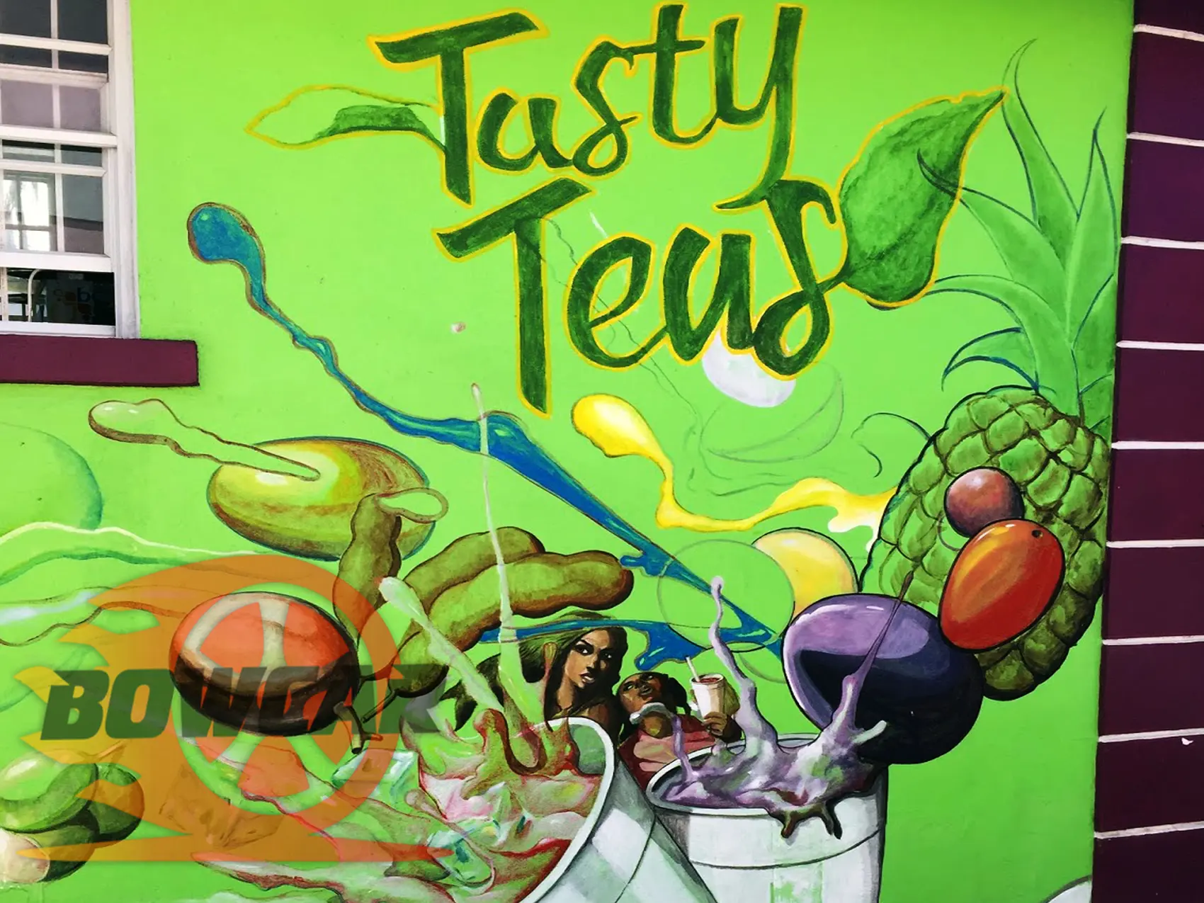 The painted Tasty Teas sign
