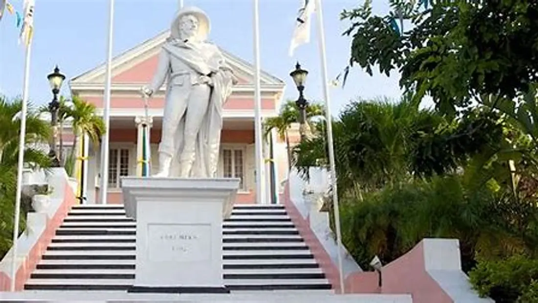 The Queen Victoria statue in Parliament Square, Nassau